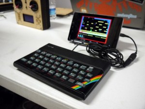 A ZX Spectrum converted in to a USB keyboard on show at Manchester Mini Maker faire.
